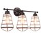 Costway 3-Light Vanity Light Metal Wire Cage Wall Sconce Bathroom Fixture Artist Lamp